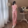 Casual Sportswear Set - Summer Flashy Short-sleeved Wide-leg Pants for Women