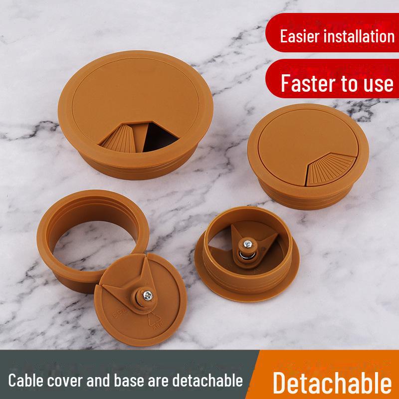 ABS Round Wire Desk Grommet Cover for Desktop Cable Management and Furniture Cabinet Hardware.
