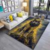 Black Wolf Pattern Non-Slip Carpet - Soft Floor Mat for Living Room Bedroom Bedside Bathroom Sofa | Home Decor & Gift Idea