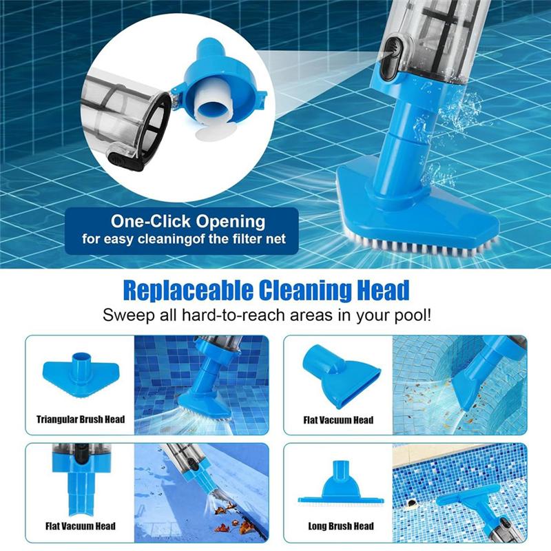 M-Modern-US PLUG 3 In 1 Cordless Pool Vacuum,Handheld Pool Cleaner For Spas,Hot Tubs And Small Pools For Sand And Debris