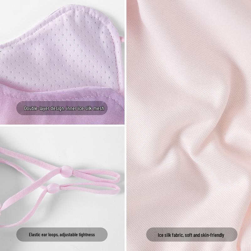 Women's 3D Ice Silk Sunscreen Mask - Spring/Summer Breathable Sun Protection for Outdoor Cycling
