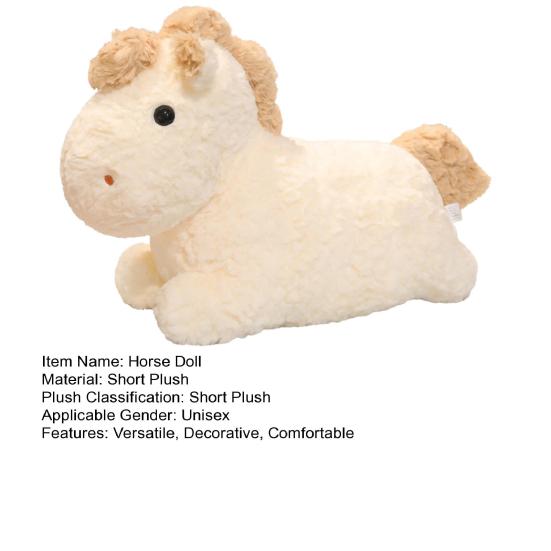 Horse Doll Plush Toy Soft Stuffed Animal Year of The Horse Plush Cute Cartoon Horse Doll for Home Bedroom Sofa Decoration Birthday Gift