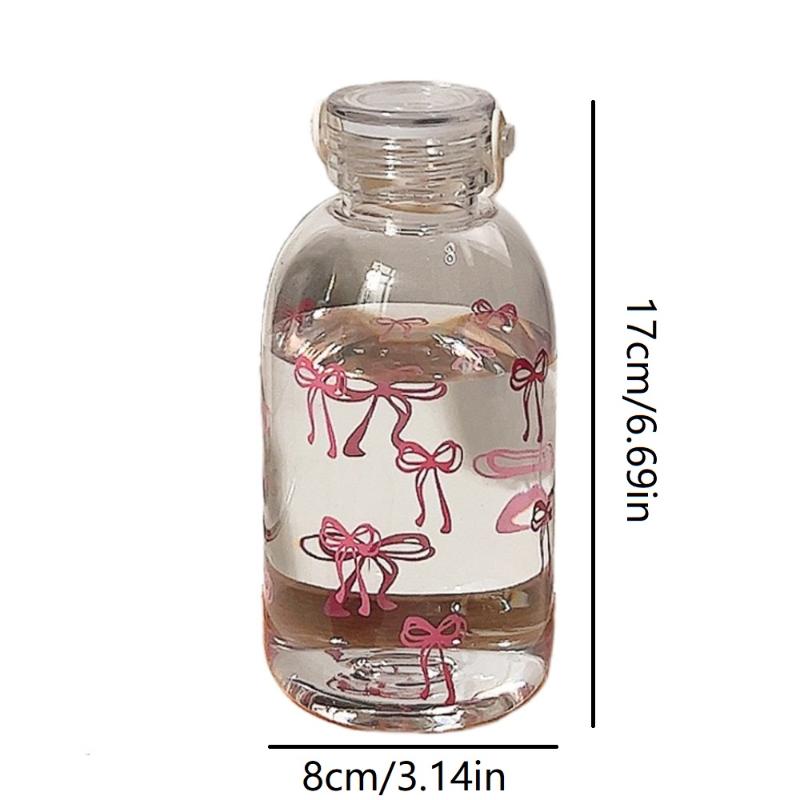 

500ml Simple Water Cup Bow Large Capacity Cup Portable Coffee Bubble Milk Tea Water Cup Bottle