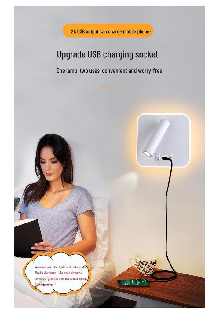 LED USB Wall Lamp for Reading - Bedside & Study Room