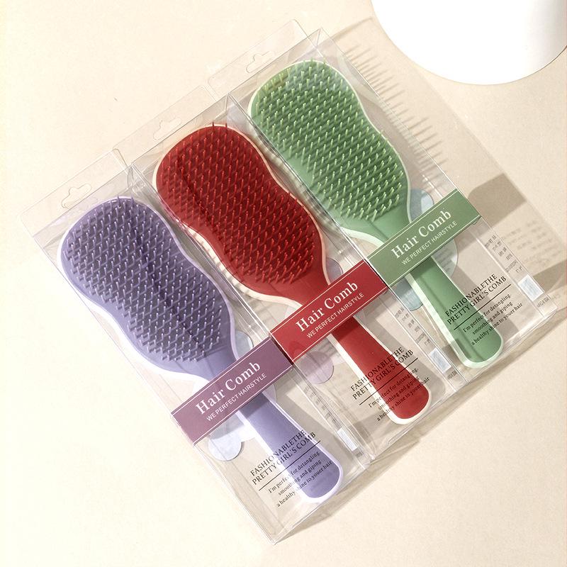 Banana Leaf Long Handle Smooth Hair Comb for Styling and Detangling, Wet & Dry Dual-Use Air Cushion Comb.