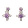 Vivienne Westwood Logo Earrings Women earrings Silver Purple 6203005602P271