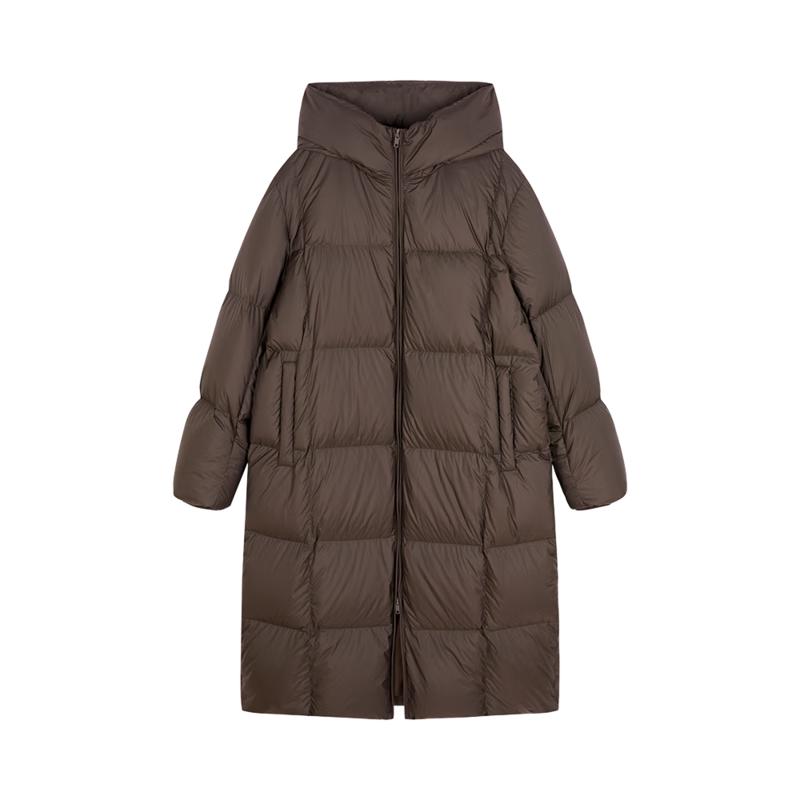 Less 2024 Women's Hooded Loose-Fit Goose Down Jacket
