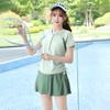 Womens Plus Size Modest Skirted Two Piece Swimsuit Swimming Pool Training Quick Dry Sport Swimwear