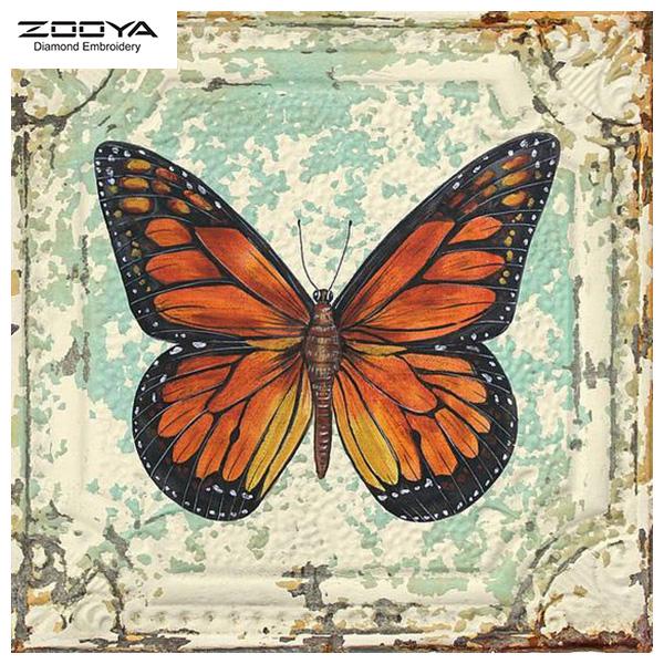 

ЗООЯ DIY 3D круглая алмазная картина бабочка вышивка крестиком домашний декор