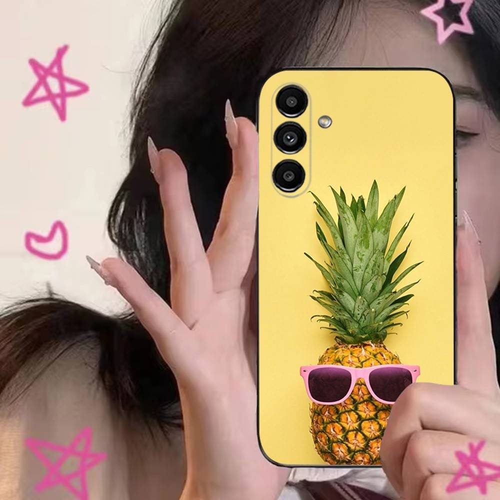 Summer Pineapple Phone Case For Samsung S24,S21,S22,S23,S30,Ultra,S20,Plus,Fe,Lite,Note,10,9,5G Black Soft Cover