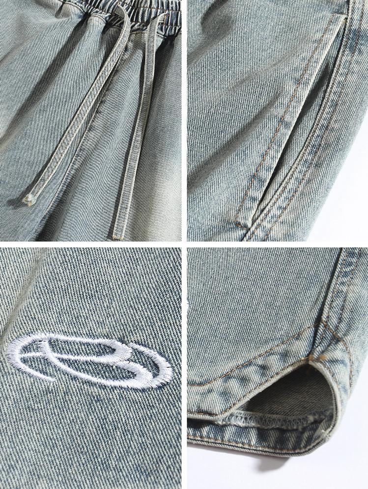 Jeansshorts mit dreieckigem Saum für Herren