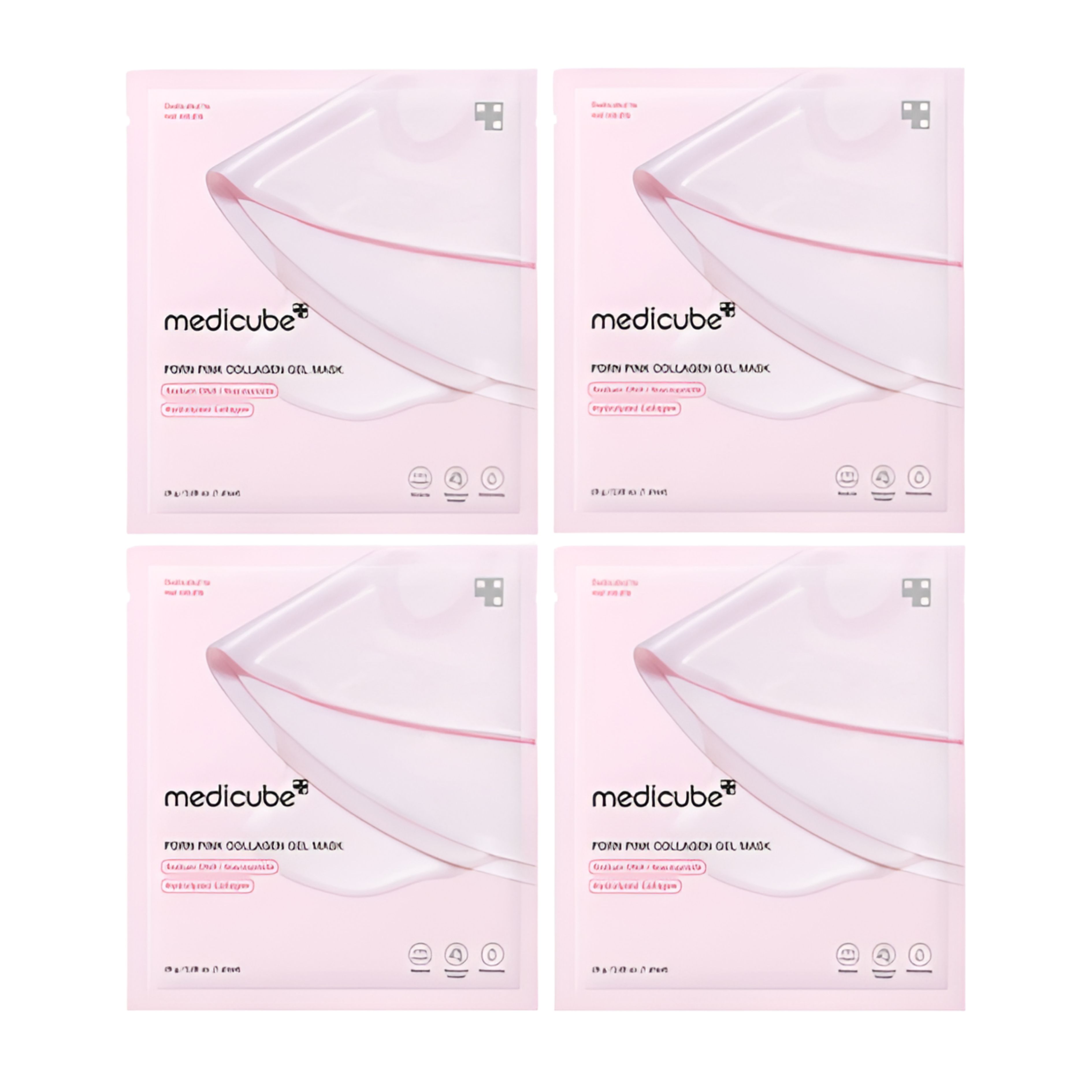 Medicube PDRN Pink Collagen Gel Mask Brightening Firming Hydrogel Face Mask Set 4+1 Sheets