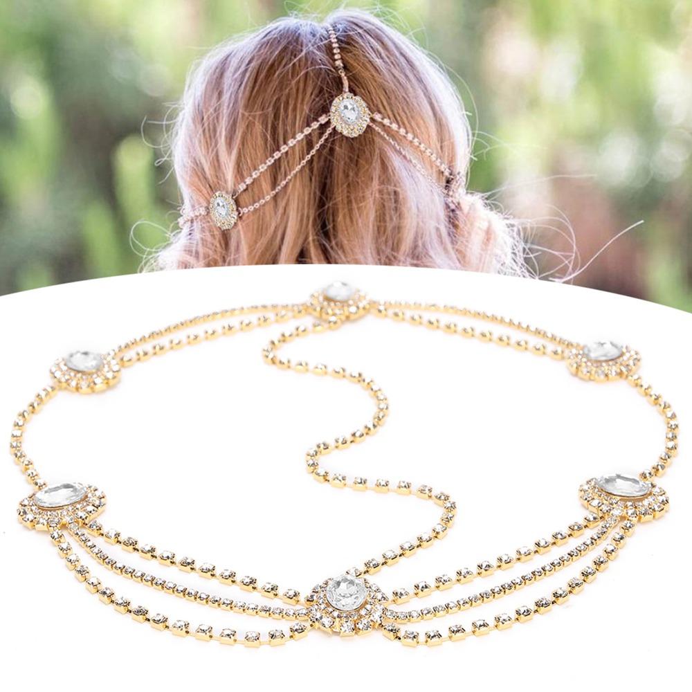 Rhinestone Crystal Vintage Headpiece Dainty Design Wedding Head Chain Wedding Ceremony