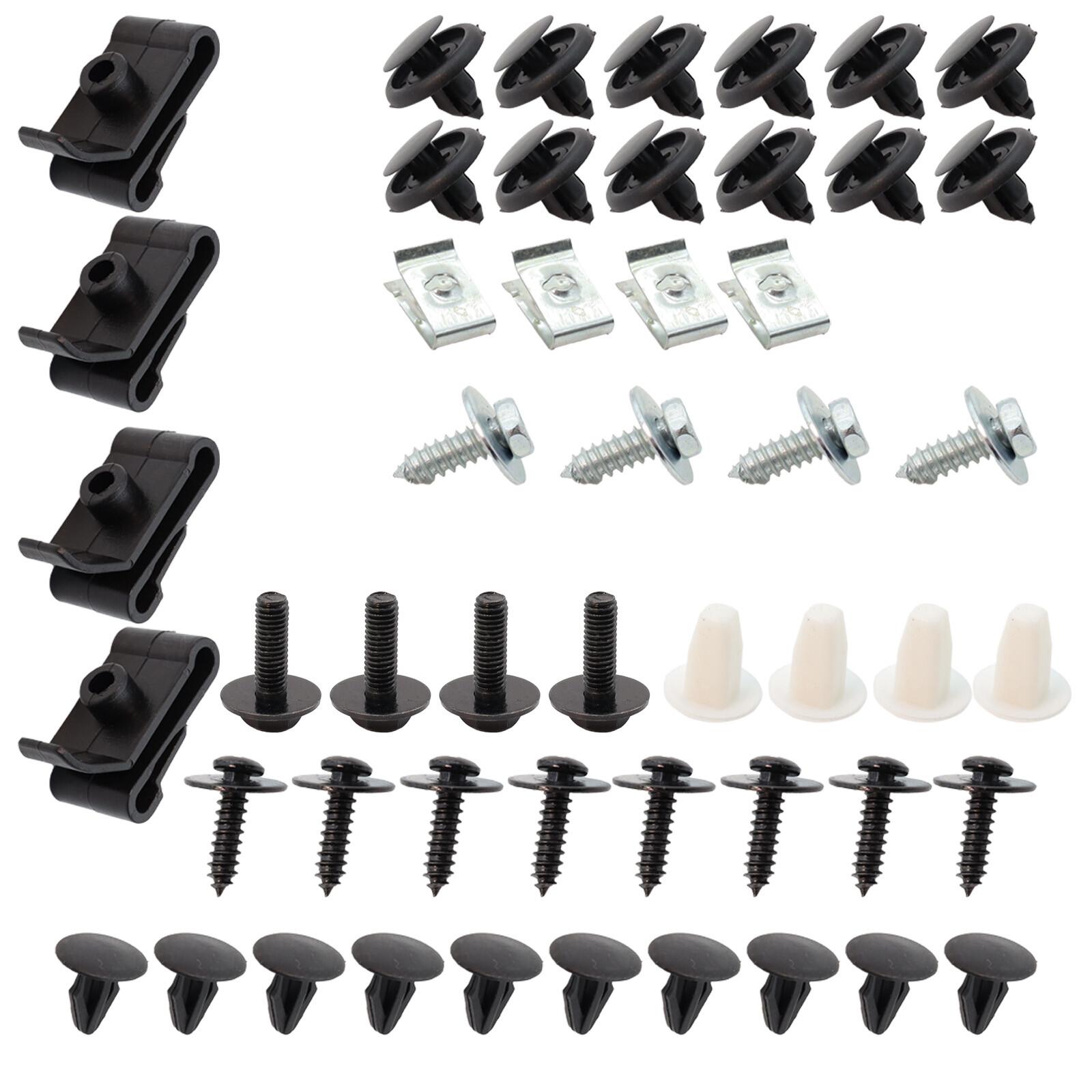 Engine Splash Shield Guard Bumper Hardware Kit Bolt Screw U-nut Clip Rivet 50PCS