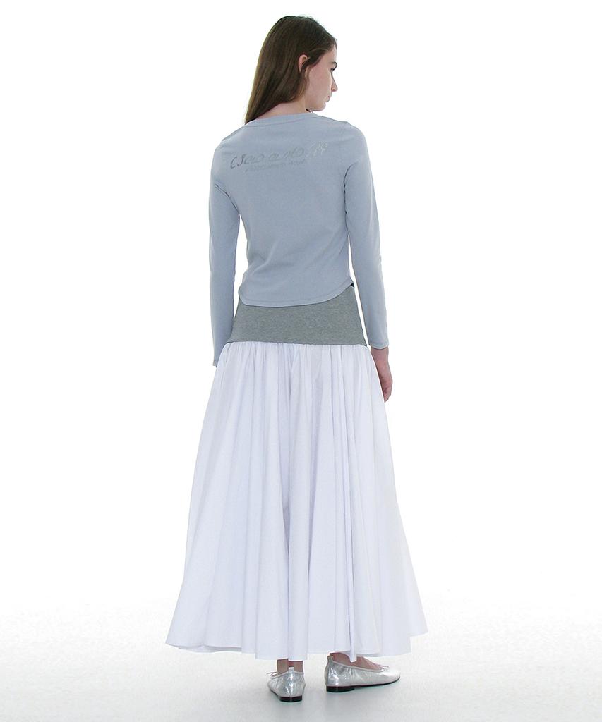 Partimento Woman Voluminous Flare Maxi Skirt_White