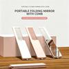 2 in 1 Anti-Static Foldable Hair Comb with Small Makeup Mirror Mini Portable for Travel Cosmetic Touch-ups
