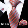 Plaid Formal Wear Men'S Tie Pocket Towel Cuff Three-Piece Set