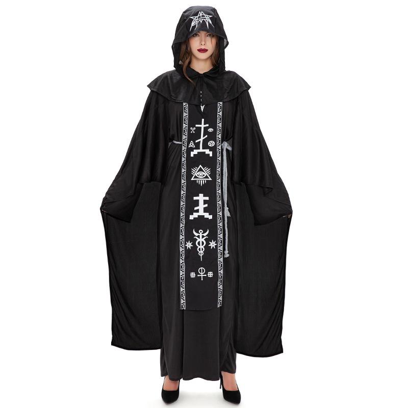 Halloween Couple Costume Wizard Demon Robe Demon Mage Vampire Costume Dry Ghoul Dark Hell Ghost Costume