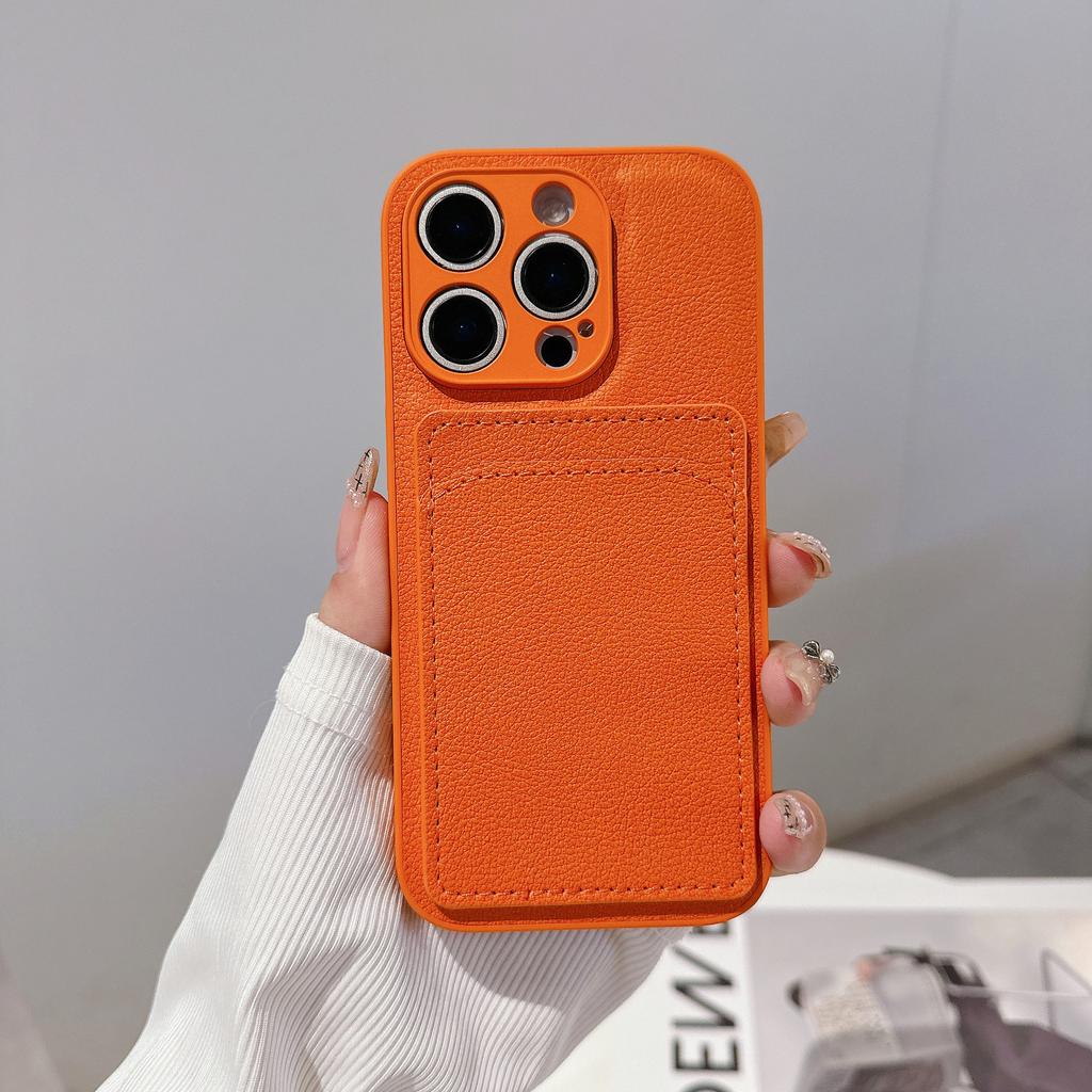 Litschi-Muster Kartenetui Geeignet für 16pm Handyhülle iPhone15 Einfach 14/13 Mobiler Schutzbezug
