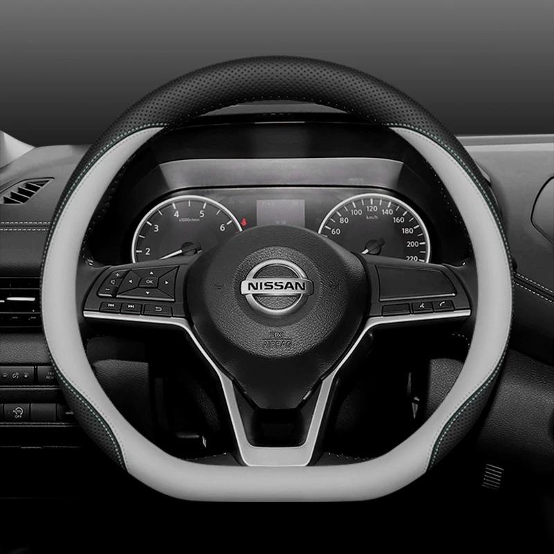 New Leather Car Steering Wheel Cover For Nissan Patrol Y63 Xtrail Kicks Qashqai Versa Sentra Altima Armada 2011-2026 Accessories