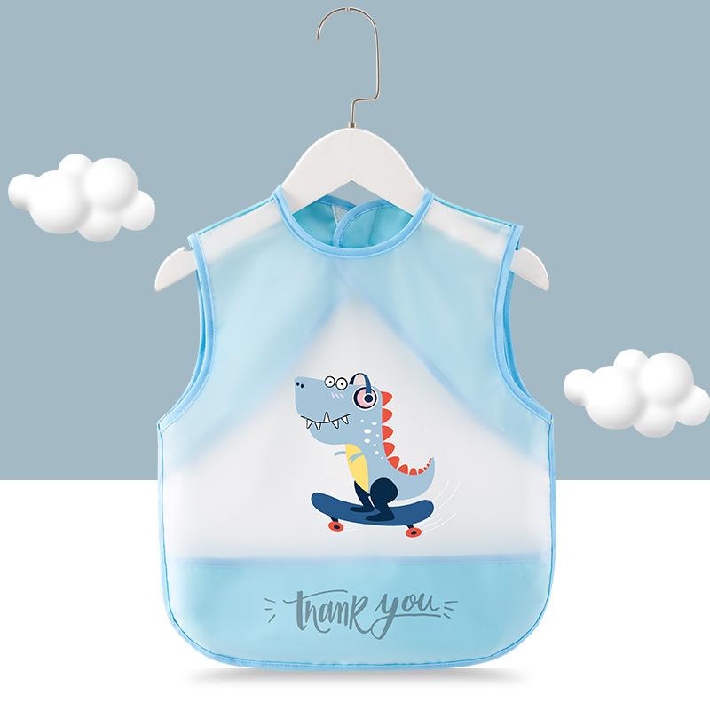 Upgraded Baby Cover-up Eating Bib Waterproof and Dirt-proof Summer Thin Sleeveless Bib for Male and Female Babies