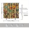Vintage Tarot Cards Shower Curtain - Intricate Designs, Earthy Tones, 70x70", 12 Hooks, Polyester, Tub & Bathroom Decor