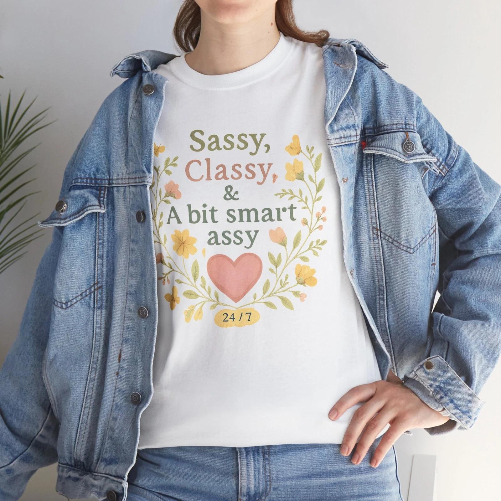 Sassy Classy Cotton Tee - Cute Casual Shirt, Gift for Her, Funny T-Shirt S