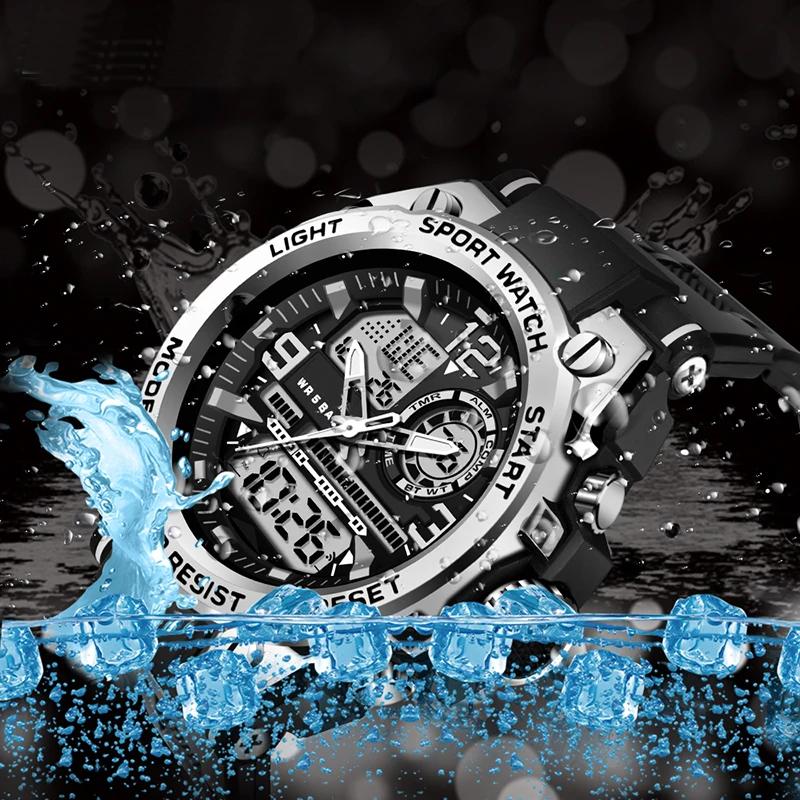 Military Quartz Watch Dual Display Men Sports Watches G Style LED Digital Waterproof Watches