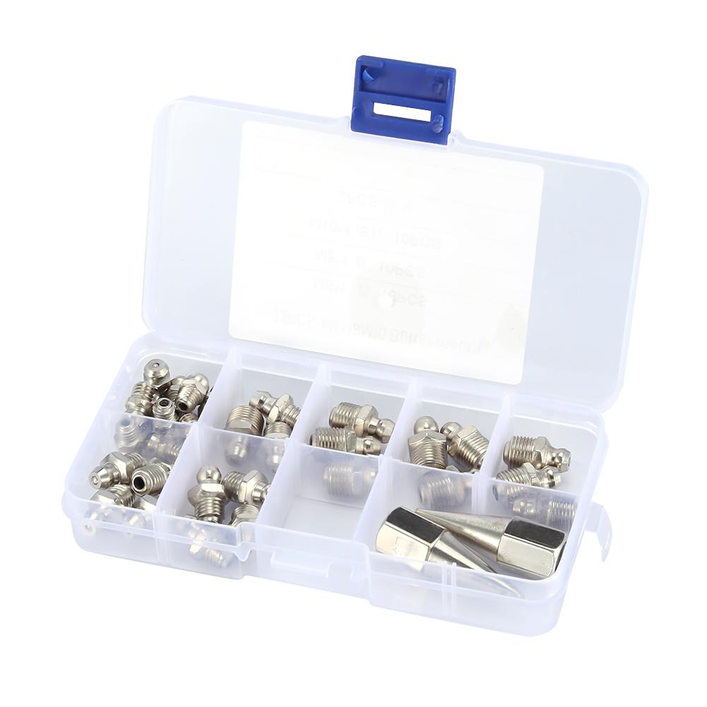 

32 шт. M6 M8 M10 Прочные латунные масленки Zerk Набор фитингов