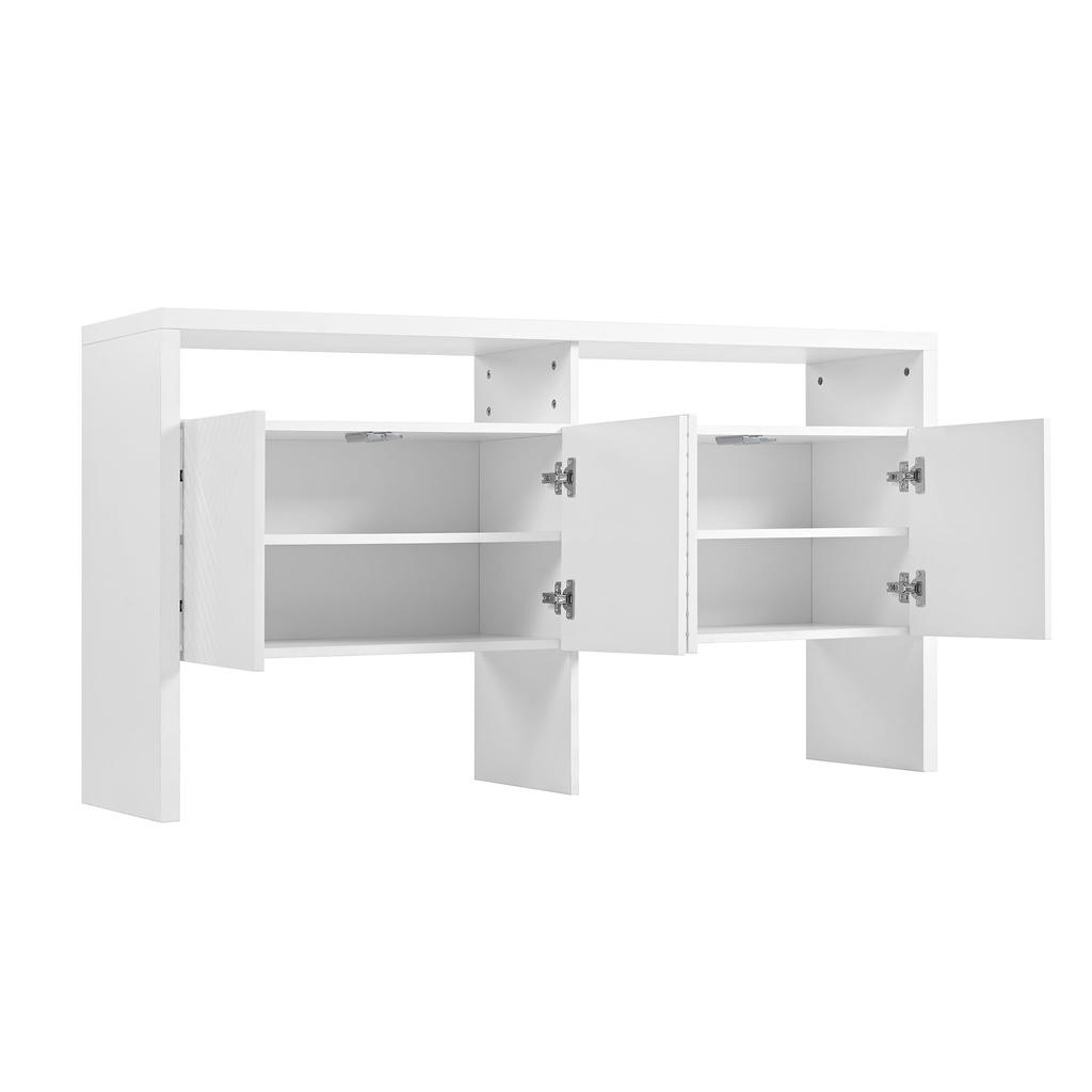 Sideboard with 2 Open Compartments and 4 Doors, Chest of Drawers with Generous Storage Space for Dining Room Living Room or Hallway