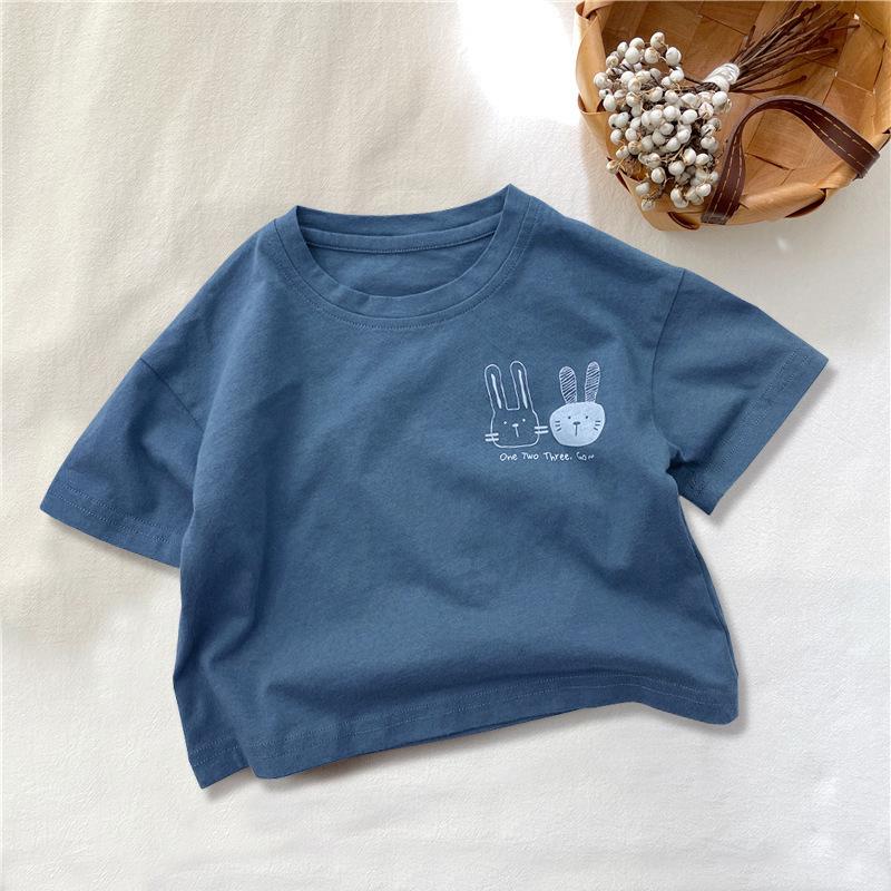 Toddler Korean Style Cartoon Short Sleeve Cotton T-Shirt