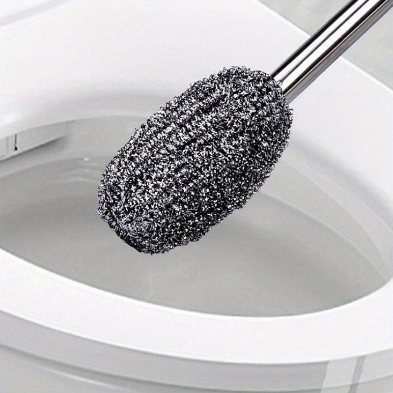 Stainless Steel Brush with Extended Handle - Durable, Non-Toxic| Essential for Thorough Cleaning of Toilets and Kitchens | Ergonomic Grip