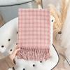 Autumn and Winter High end Double sided Color Blocked Tic Tac Toe Scarf Korean Style Street Atmosphere Imitation Cashmere Warm Scarf