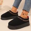 Thick Bottom Plush Slippers Women Fashion Lamb Cashmere Warm Indoor Slides Woman Winter Soft Sole Non-Slip Cotton Slippers 2025