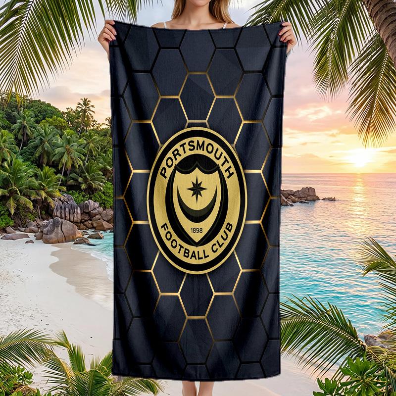 Toalla de Playa de Secado Rápido Portsmouth FC Impresa Microfibra Absorbente Portátil de Viaje Toalla de Natación