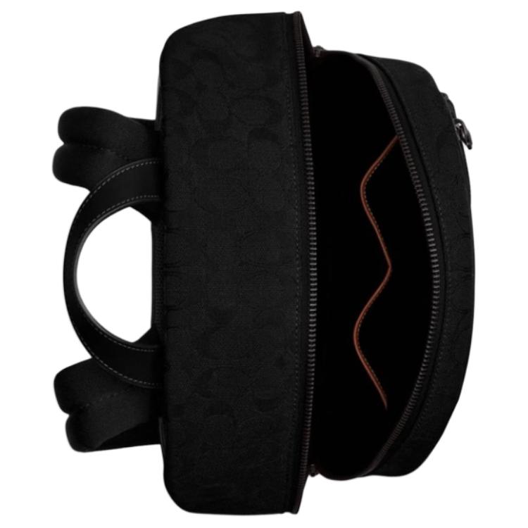 Coach Theo 27 Classic Monogram Fabric Backpack Large Men backpack Black CAK98-BLK