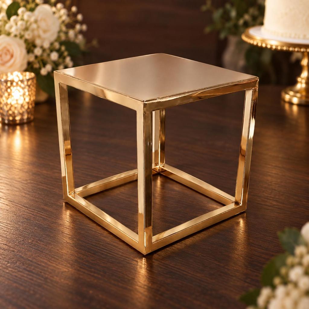 Cake Display Stand Electroplated Elevated Pastry Holder for Weddings, Bakery Displays,