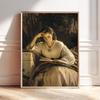 Girl in Pink Dress Romantic Oil Painting Art Print Poster Classic Art Portrait Poster Canvas Painting Woman in Black Dress Decor
