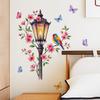 Retro Street Lamp Painted With Flowers, Branches, Birds And Butterflies, Living Room, Entryway, Home Decoration Wall Stickers