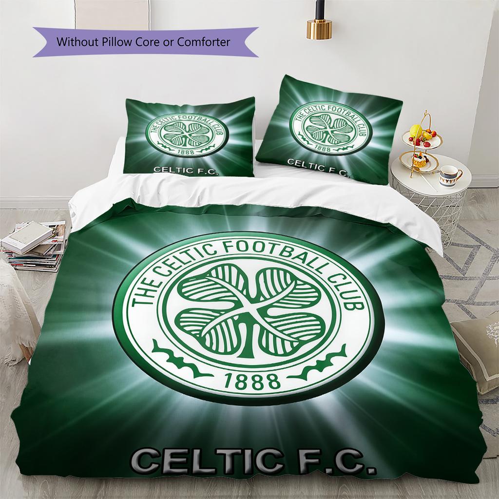 Celtic Football Club  Pattern Bedding Quilt Set  Home Decoration  Gift (1 * duvet cover + 2 * pillowcase  without core)