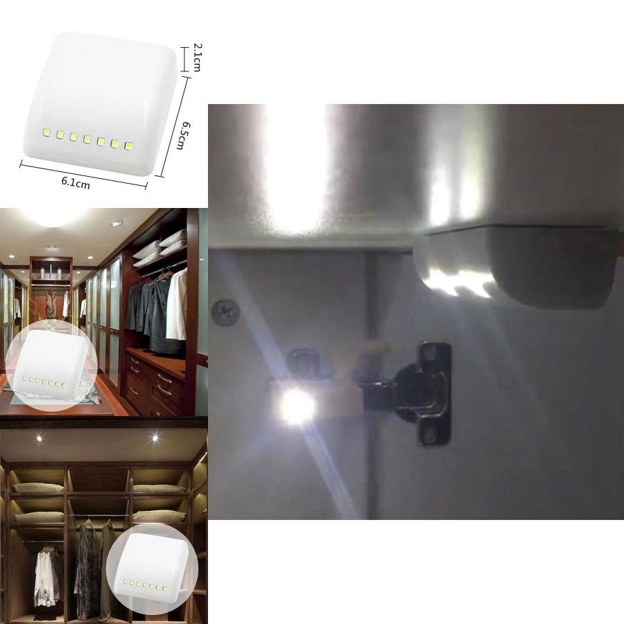 Sensor Led Light Night Lamp Inner Hinge Cabinet Wardrobe Drawer Powered Battery