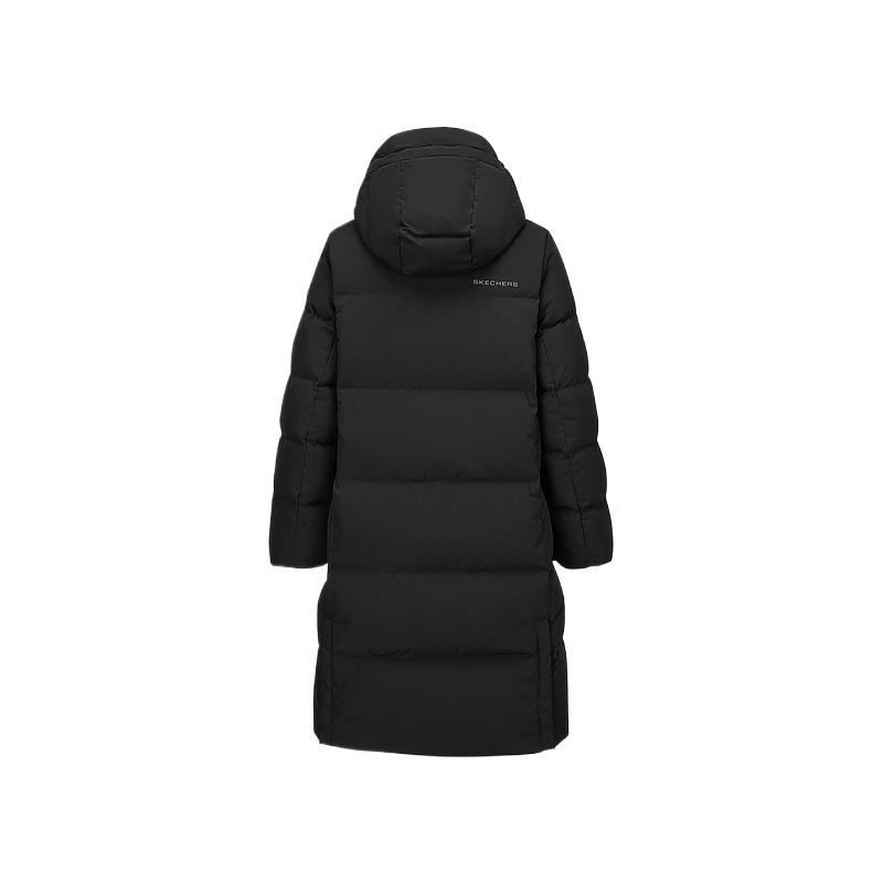 Skechers Comfort Sports Series Waterproof Warm Minimalist Aesthetic Solid Color Down Jacket Women outerwear Carbon-Black P425W051-0018