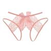 Women Sexy Lace Lingerie Open Crotch Thong Mesh Pearl Temptation Panty Lace Panties