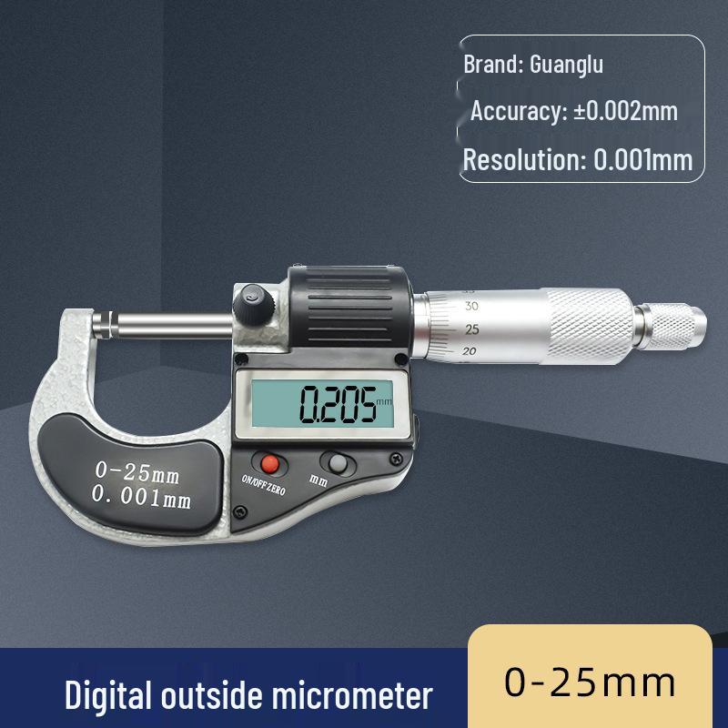 High-Precision Digital Micrometer: 0.001mm Thickness Gauge & Caliper