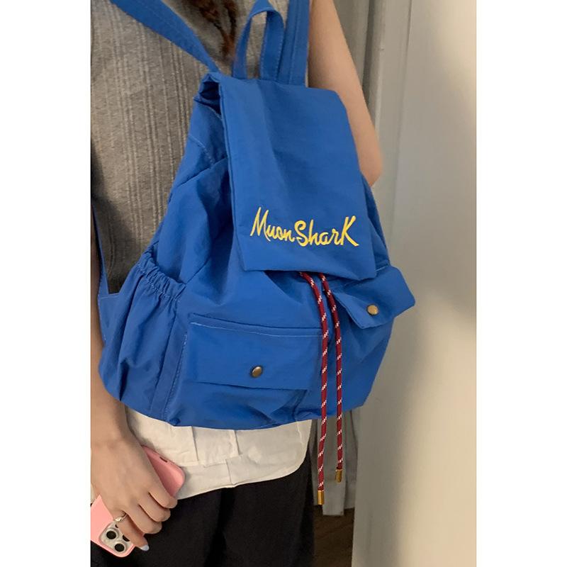 Korean version embroidered letter backpack bag women's 2025 new fashion college style casual large-capacity student schoolbag