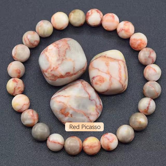 SHINE/TK 8mm Apatite & Sunstone Beaded Bracelet with Agate Crystal and Raw Stones