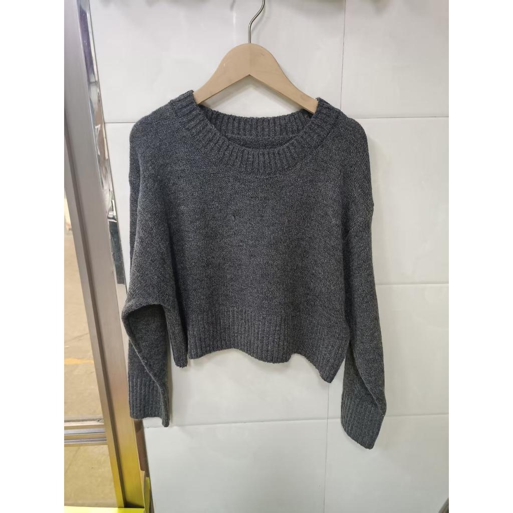 Women's Fashion Solid Crew Neck Pullover Knit Sweater, Casual Versatile Custom Knit Top for Autumn Winter
