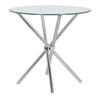 Round Table Ufo 90Cm Transparent/Chrome Glass Tabletop