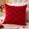 45*45 CM Heart Plush Pillow Cover Soft Throw Pillow Cover Embroidery Pillowcase  Gift