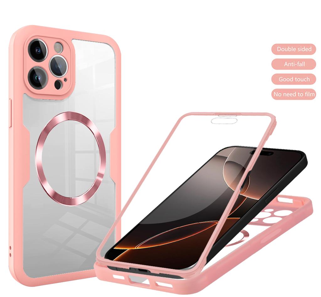 For Magsafe 360° Full Cover Phone Case For iPhone 16 15 13 11 14 12 Pro Max 16 15 Plus Funda Wireless Charging Shockproof Cover